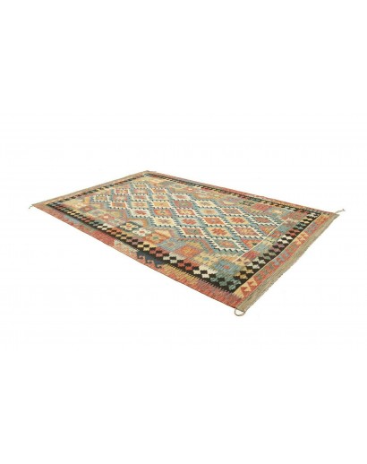 Tappeto Kilim Afghanistan marrone grigio 195x304