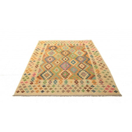 Tappeto Kilim Afghanistan marrone azzurro 160x202