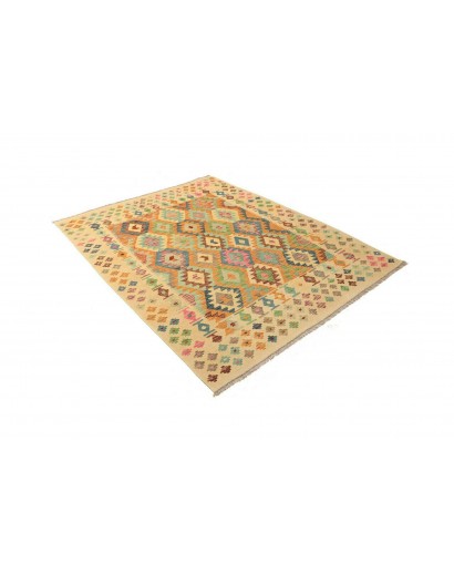 Tappeto Kilim Afghanistan marrone azzurro 160x202