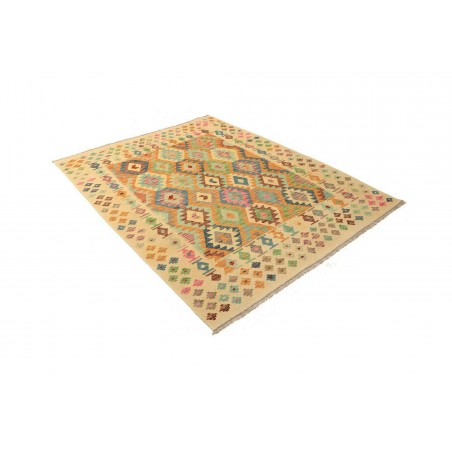 Tappeto Kilim Afghanistan marrone azzurro 160x202