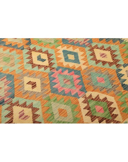 Tappeto Kilim Afghanistan marrone azzurro 160x202