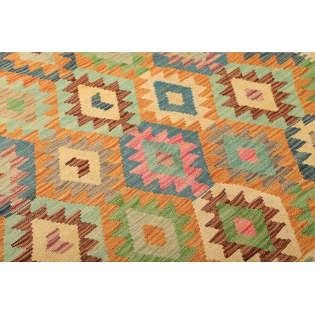 Tappeto Kilim Afghanistan marrone azzurro 160x202