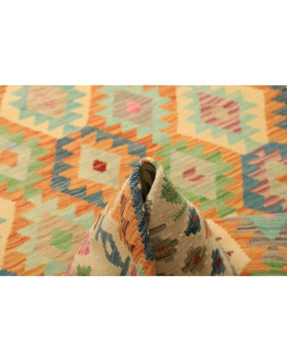 Tappeto Kilim Afghanistan marrone azzurro 160x202