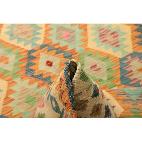 Tappeto Kilim Afghanistan marrone azzurro 160x202
