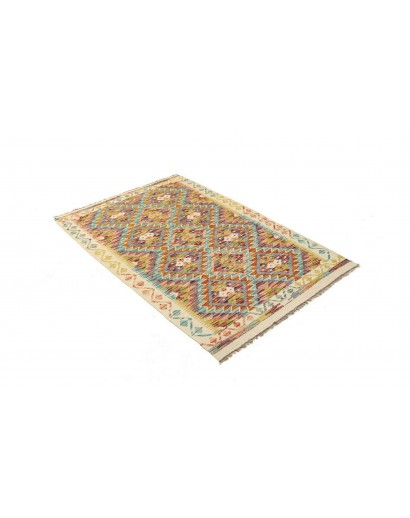 Tappeto Kilim Afghanistan marrone blu 103x155