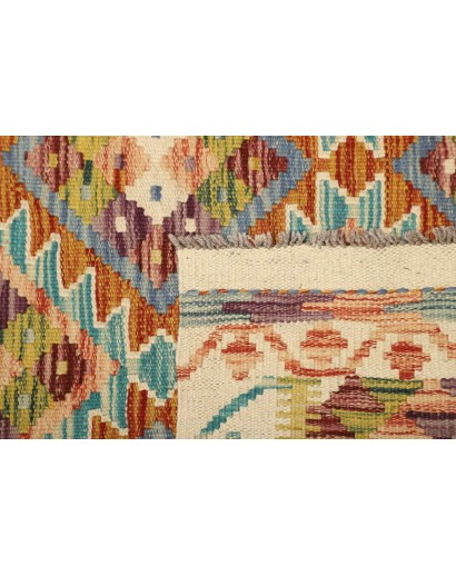 Tappeto Kilim Afghanistan marrone blu 103x155