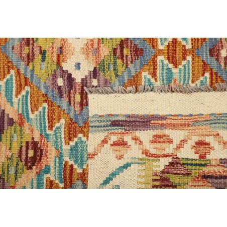 Tappeto Kilim Afghanistan marrone blu 103x155