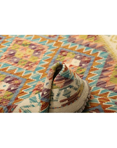 Tappeto Kilim Afghanistan marrone blu 103x155