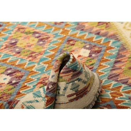 Tappeto Kilim Afghanistan marrone blu 103x155
