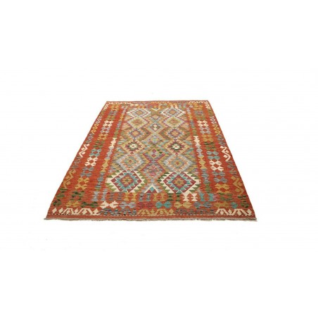 Tappeto Kilim Afghanistan arancione bianco 153x208