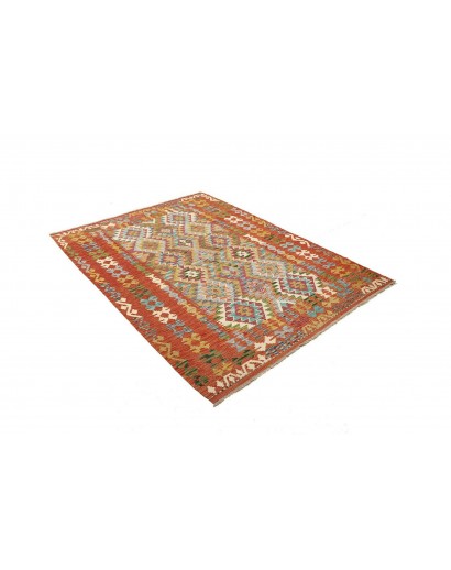 Tappeto Kilim Afghanistan arancione bianco 153x208