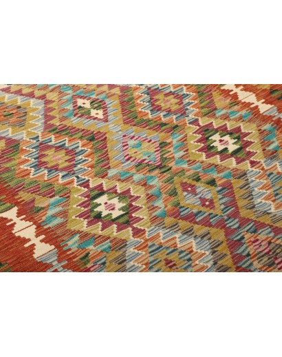 Tappeto Kilim Afghanistan arancione bianco 153x208