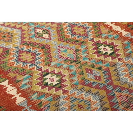 Tappeto Kilim Afghanistan arancione bianco 153x208