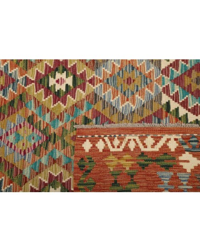 Tappeto Kilim Afghanistan arancione bianco 153x208