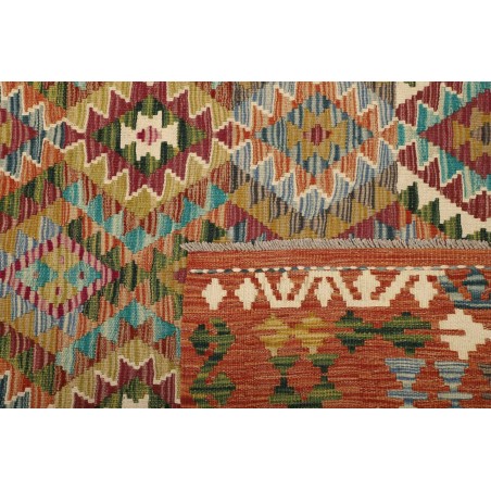 Tappeto Kilim Afghanistan arancione bianco 153x208