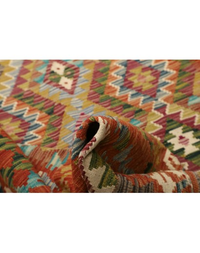 Tappeto Kilim Afghanistan arancione bianco 153x208