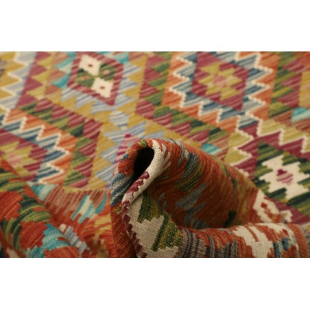 Tappeto Kilim Afghanistan arancione bianco 153x208