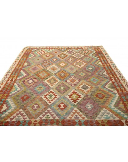 Tappeto Kilim Afghanistan marrone bianco 204x290