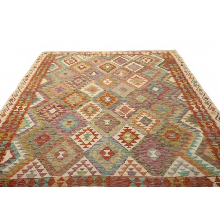 Tappeto Kilim Afghanistan marrone bianco 204x290