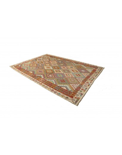 Tappeto Kilim Afghanistan marrone bianco 204x290