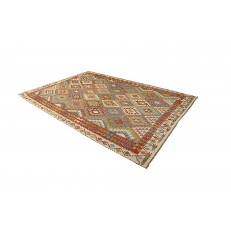 Tappeto Kilim Afghanistan marrone bianco 204x290