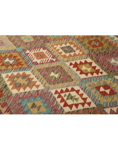 Tappeto Kilim Afghanistan marrone bianco 204x290