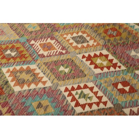 Tappeto Kilim Afghanistan marrone bianco 204x290