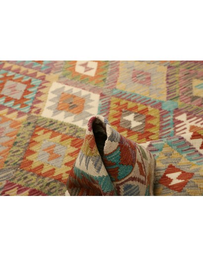 Tappeto Kilim Afghanistan marrone bianco 204x290