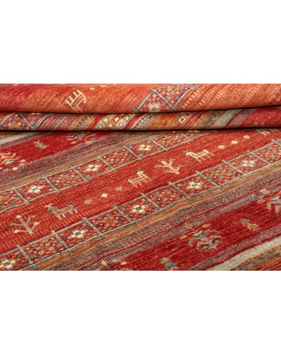 Tappeto Siva Pakistan rosso giallo 250x298