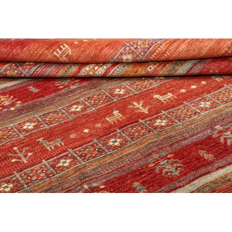 Tappeto Siva Pakistan rosso giallo 250x298