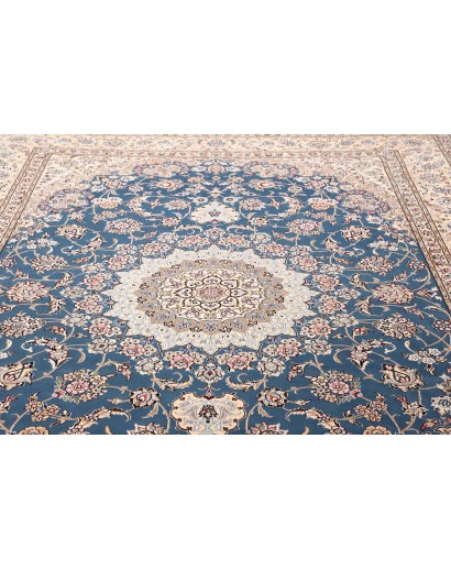 Tappeto Nain 9La Persia bianco blu 253x359
