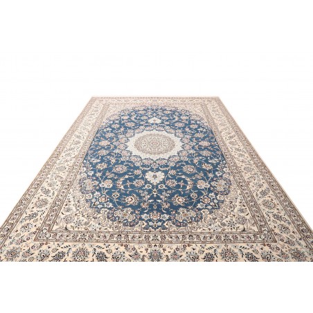 Tappeto Nain 9La Persia bianco blu 245x355