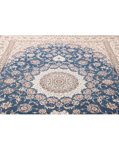 Tappeto Nain 9La Persia bianco blu 245x355