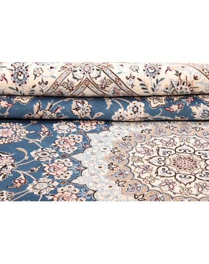 Tappeto Nain 9La Persia bianco blu 245x355