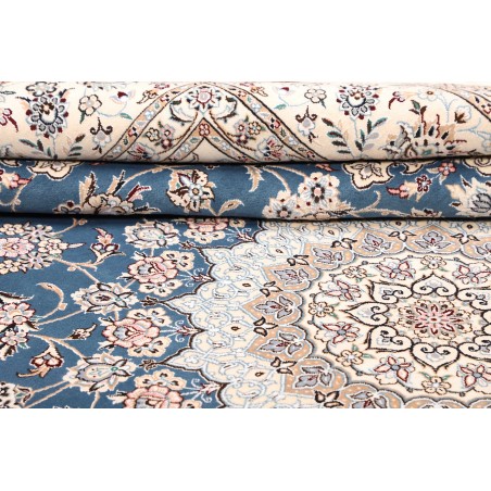 Tappeto Nain 9La Persia bianco blu 245x355