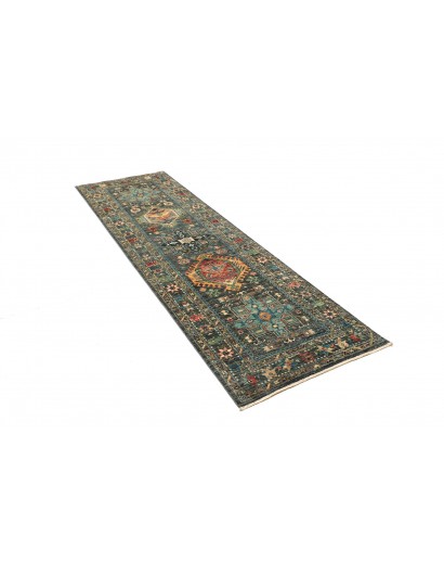Tappeto Tribal Pakistan azzurro 78x253