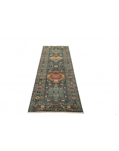 Tappeto Tribal Pakistan azzurro 78x253