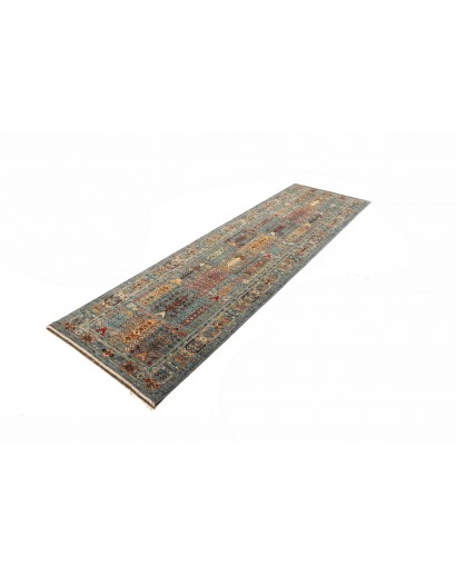 Tappeto Tribal Pakistan bianco marrone 80x273
