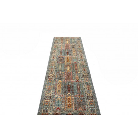 Tappeto Tribal Pakistan bianco marrone 80x273