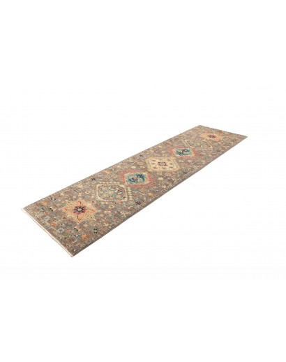 Tappeto Tribal Pakistan bianco marrone 81x295