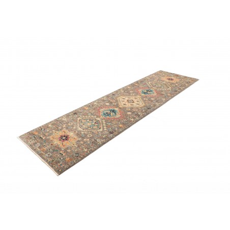 Tappeto Tribal Pakistan bianco marrone 81x295