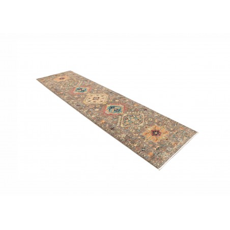 Tappeto Tribal Pakistan bianco marrone 81x295