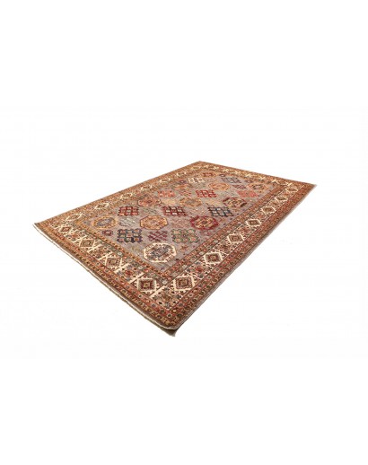 Tappeto Kazak Fine Pakistan marrone grigio 210x307