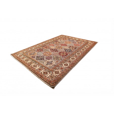 Tappeto Kazak Fine Pakistan marrone grigio 210x307
