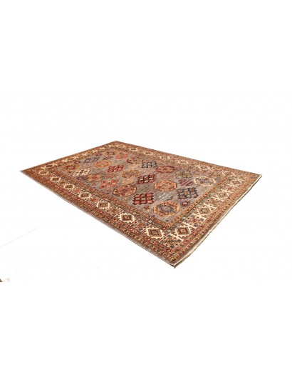 Tappeto Kazak Fine Pakistan marrone grigio 210x307