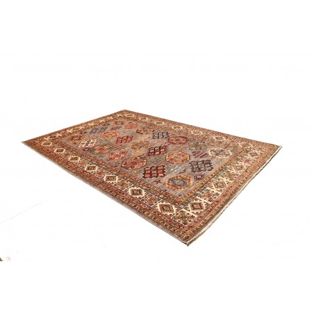 Tappeto Kazak Fine Pakistan marrone grigio 210x307