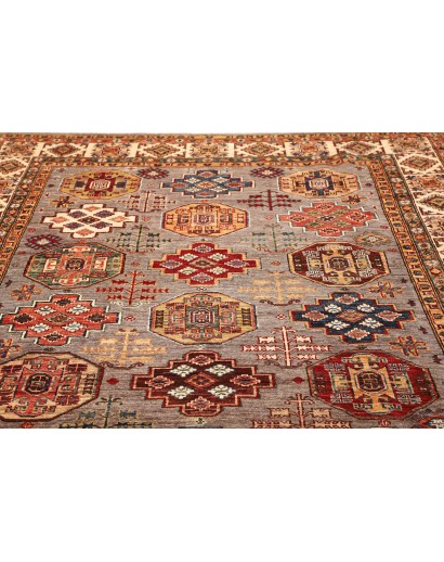 Tappeto Kazak Fine Pakistan marrone grigio 210x307