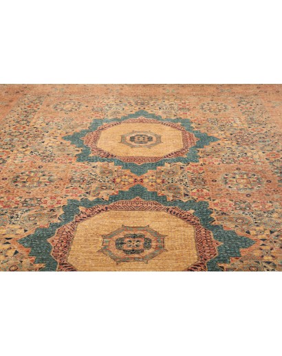 Tappeto Mamlouk Pakistan arancione azzurro 305x430