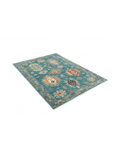 Tappeto Tribal Pakistan blu verde 127x175