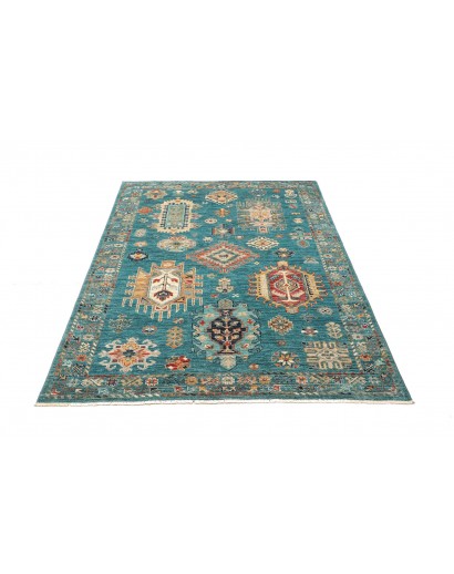 Tappeto Tribal Pakistan blu verde 127x175